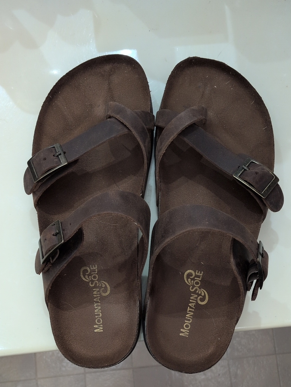 Mountain Sole Women's Brown Two-Strap Sandals